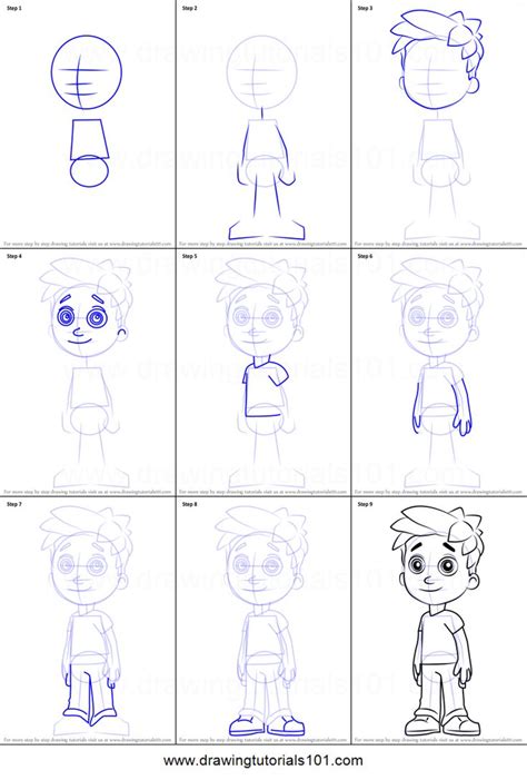 How To Draw Alex Porter From PAW Patrol Printable Drawing Sheet By