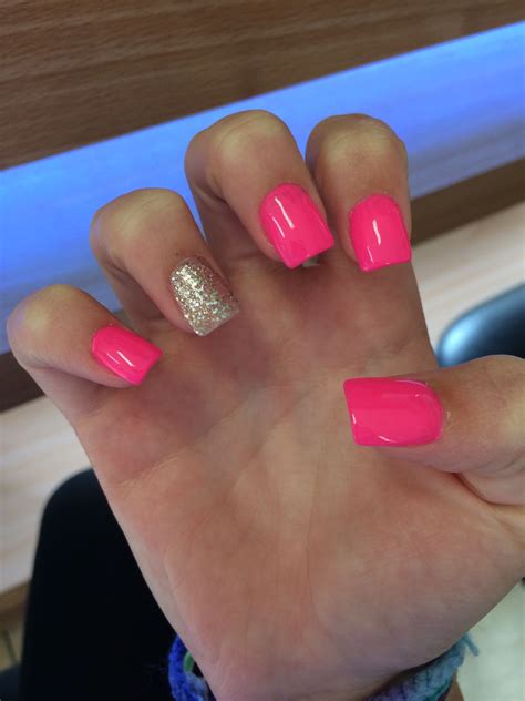 Hot Pink Acrylic Nails With Glitter These Pastel Nails Will Look Good