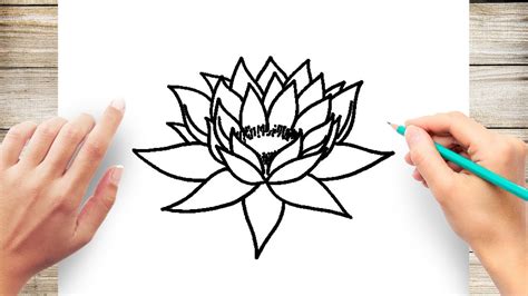 How To Draw Water Lily Easy Youtube
