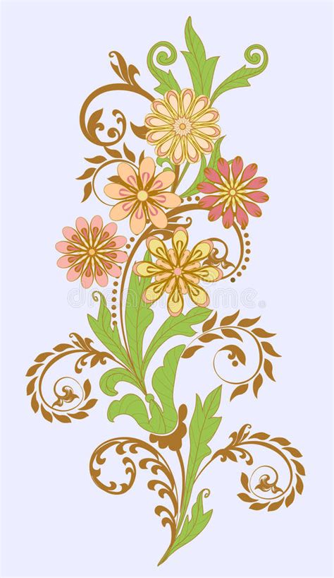 Decorative Floral Pattern Stock Vector Illustration Of Curve 81770148