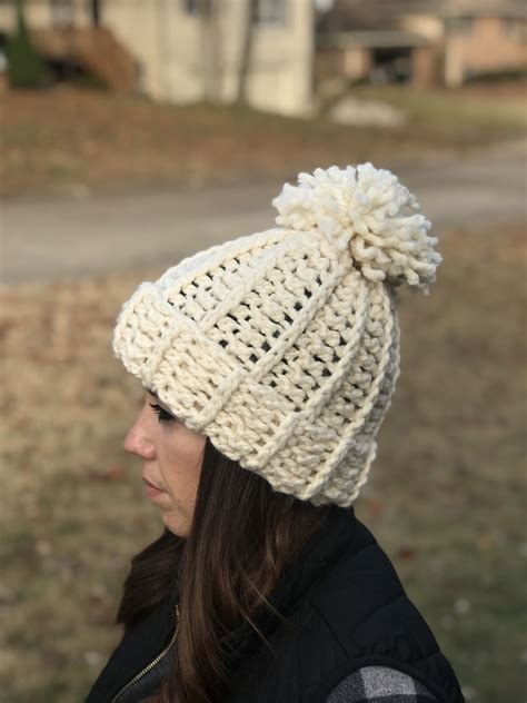 Chunky Snow Beanie Crochet Pattern Crochet Hat Pattern Crochet