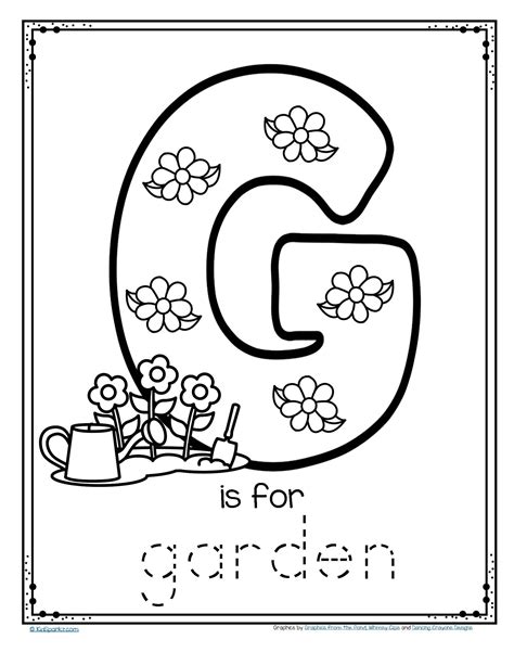 Free G Is For Garden Trace And Color Fine Motor Printable Alphabet