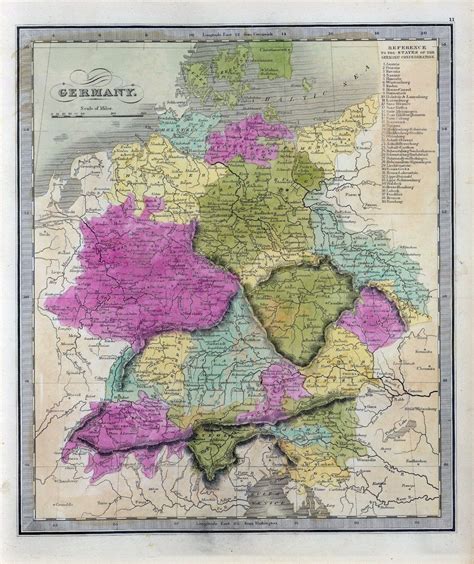 1840 Poster Of Antique Map Greenleaf Atlas History Germany 11 Posters