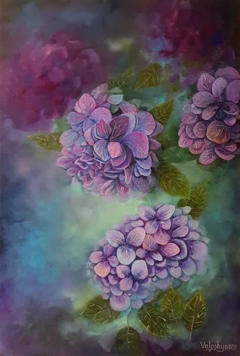Buy Hydrangeas 60x90cm Oil Painting By Mary Voloshyna On Artfinder
