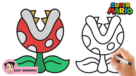 HOW TO DRAW PIRANHA PLANT | MARIO - EASY STEP BY STEP DRAWING TUTORIAL