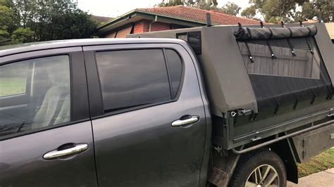 Versatile aluminium ute canopy / camper available for sale in australia. Canvas Ute canopy with zip in mesh sides - YouTube