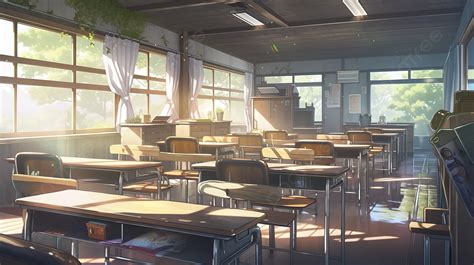 Ruang Kelas Anime Potret Ruang Kelas Poster Konsep Pendidikan 3d Foto