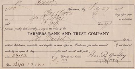 Farmers Bank And Trust Company Check Henderson Kentucky Usa Flickr