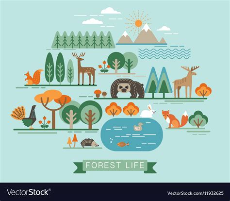 Forest Life Royalty Free Vector Image Vectorstock