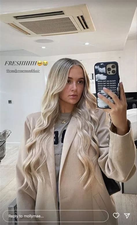molly mae hague shows off real hair with dark roots and no extensions after tommy brawl
