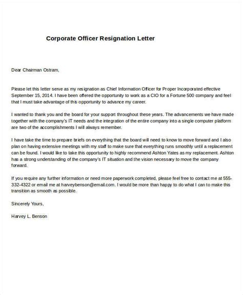 Officer Resignation Letter Template Sample Resignation Letter