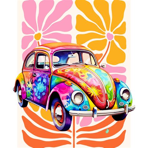 Retro Hippie Volkswagen Beetle Free Stock Photo Public Domain Pictures