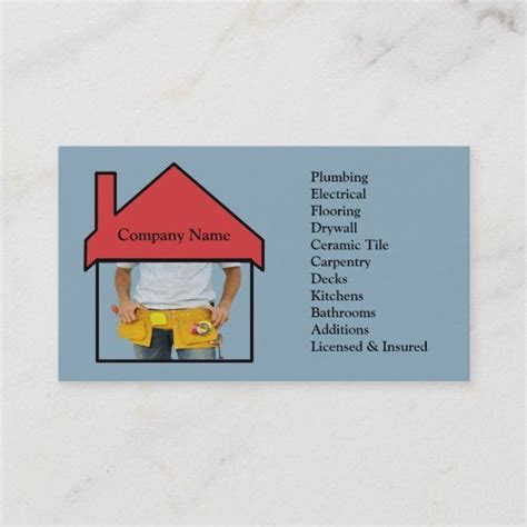 Handyman Home Remodeling Business Card Zazzle Custom Business Cards