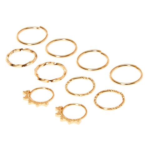 Gold Hair Rings 10 Pack Claire S Us