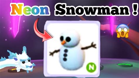 Making Neon Snowman In Roblox Adopt Me Youtube