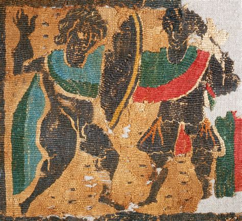 Warriors On A Coptic Textile From Kosseir Egypt 5 6th Century Ad Musee D Art Et D Histoire