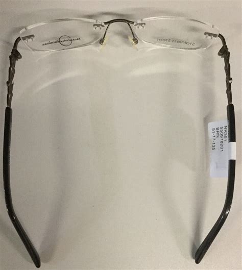 new naturally rimless nr351 brn brown womens eyeglasses rx frames 51 17 135 b8 ebay
