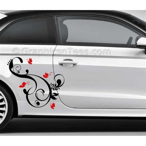Butterflies Car Stickers Custom Graphic Decal Girly Car Stickers Butterfly Flowers Stickers
