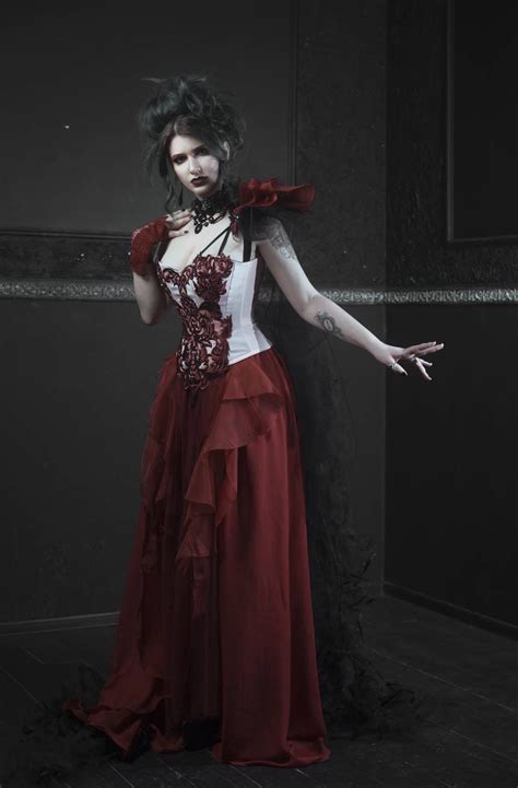 Red Gothic Wedding Dress Vampire Wedding Dress Dark Etsy