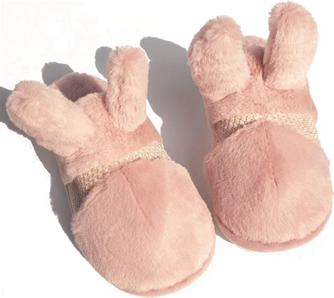 Lt Mor Cute Fuzzy Pink Bunny House Slippers For Women Fluffy Animal