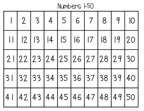 Free Printable Numbers 1 50 That Are Crush Mason Website