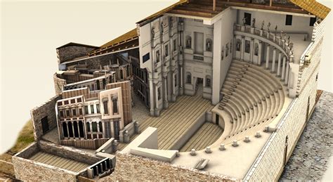 Das Theater Des Pompeius Rom 1 Jahrhundert V Chr 3d Modell