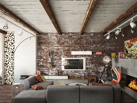 Living Rooms With Exposed Brick Walls