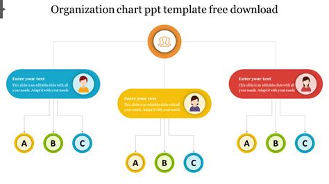 Simple Design Organization Chart Ppt Template Free Download Slideegg