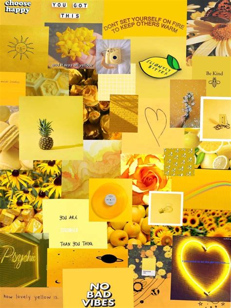 Yellow Aesthetic Collage Wallpapers Wallpaper Cave