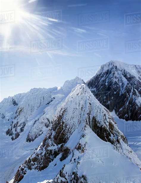 Snow Covered Mountain Tops Stock Photo Dissolve