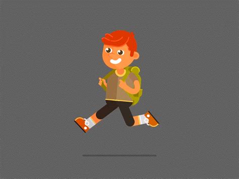 Boy Running Motion Design Animation Abc Coloring Pages Vector Animation