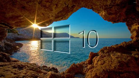 Windows 10 Over The Cave Transparent Logo Wallpaper Computer