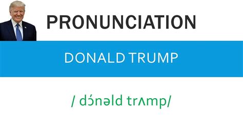 How To Pronounce Donald Trump Speak Right Youtube