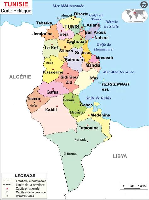Carte De Tunisie Vacances Guide Voyage
