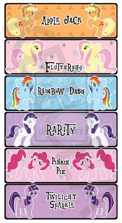 Mlp Fim Bookmarks Little Pony Birthday Party My Little Pony Birthday