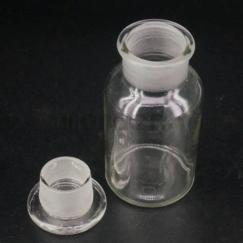 Ml Clear Glass Jar Wide Mouthed Reagent Bottle Chemical Experiment Ware Ebay