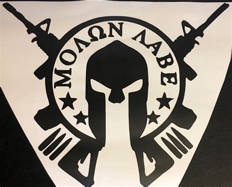 Spartan Helmet Molon Labe Decal