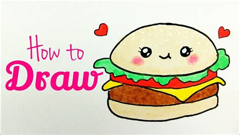 how to draw burger hamburger drawing tutorial for beginner step by step tutorial easy