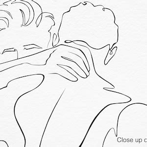 Gay Couple Art Print Gay Minimal Nude Line Drawing Lgbt Wall Art