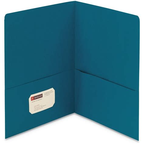Smead Two Pocket Folder Textured Paper Teal 25box Smd87867