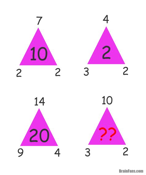 Brain Teaser Number And Math Puzzle Triangle Riddle Find The
