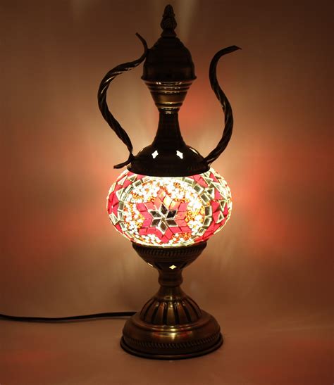 Turkish Mosaic Medium Teapot Table Lamp Red Cm Nirvana Eastern