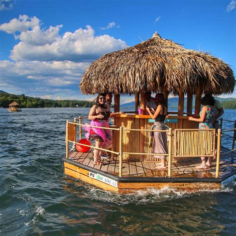 aloha tiki tours offers the best floating tiki bar in michigan