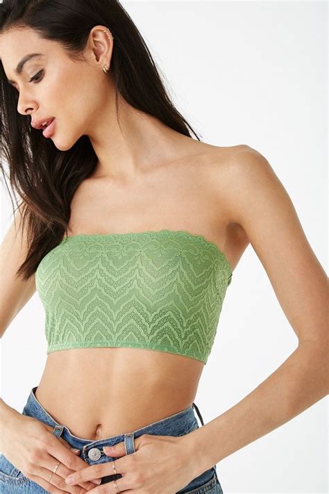 Sheer Lace Bandeau Forever 21 Lace Bandeau Womens Clothing Tops