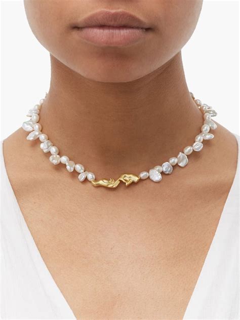 Pearl And Gold Plated Necklace Anissa Kermiche Matchesfashion Com