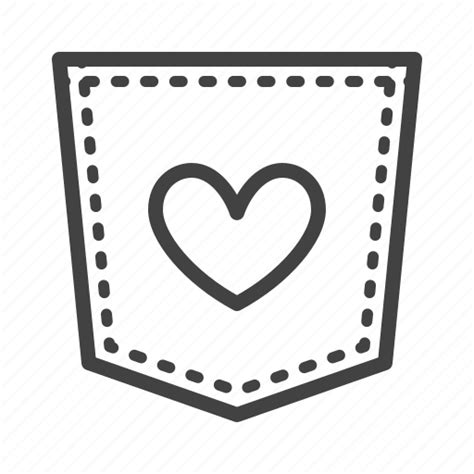 Denim Heart Pants Patch Pocket Shirt Icon Download On Iconfinder