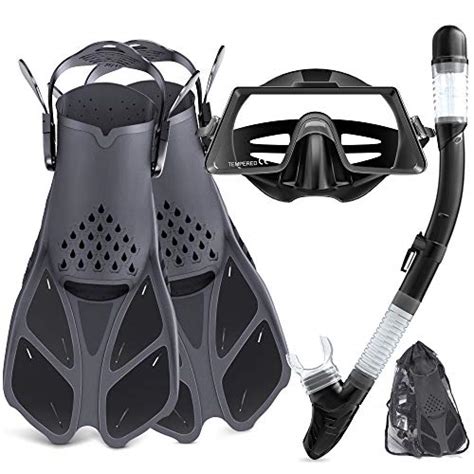 Tongtai Mask Fin Snorkel Set With Adult Andkids Snorkeling Gear