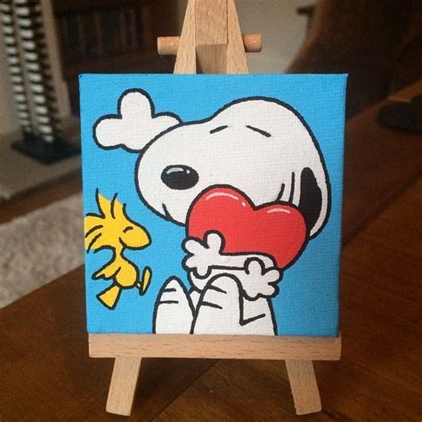 Another Mini Canvas Painting Done Snoopy Peanuts Charliebrown