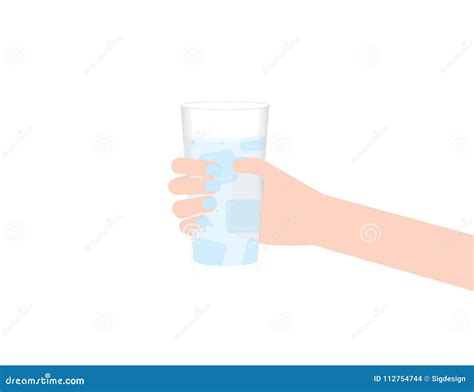 Woman Hand Holding Glass Of Water Stock Vector Illustration Of
