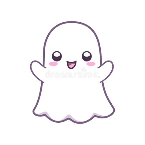 Kawaii Cute Ghost Clipart Doodle Stock Vector Illustration Of